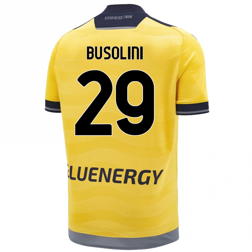 キッズフットボールAlessandro Busolini#29ゴールデンアウェイシャツ2024/25ジャージーユニフォーム