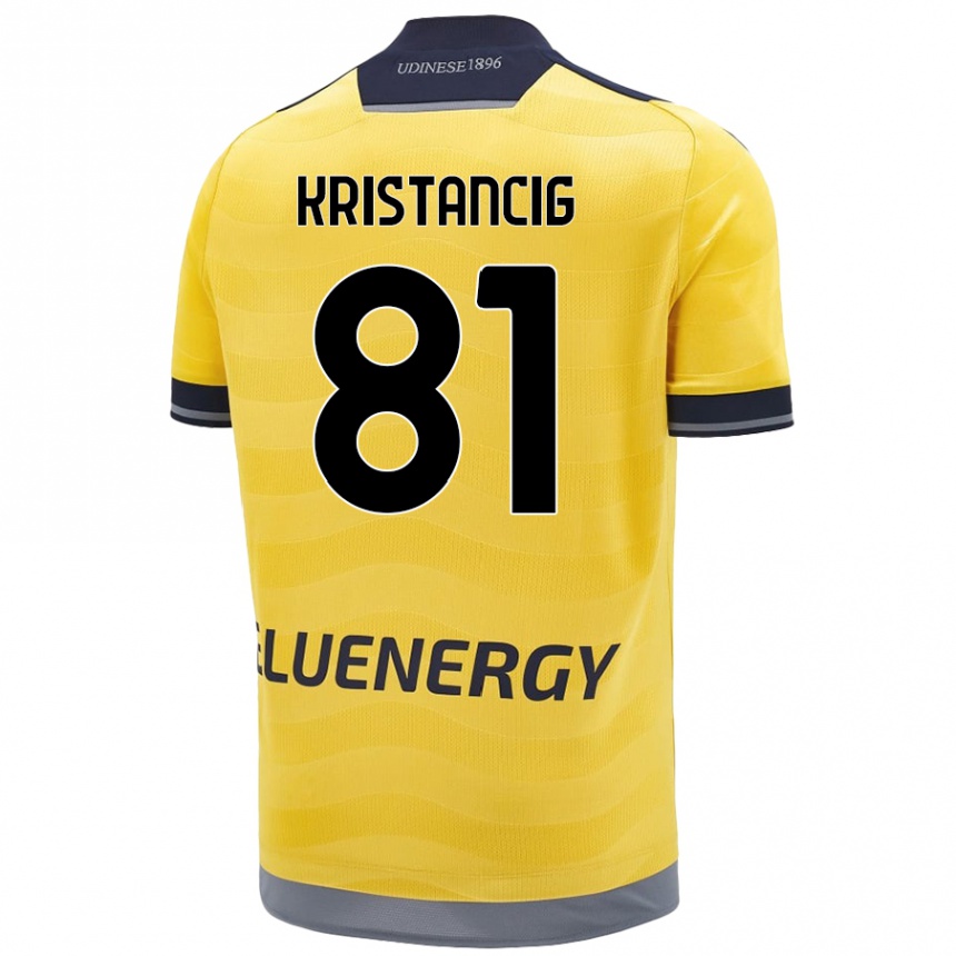 キッズフットボールLuca Kristancig#81ゴールデンアウェイシャツ2024/25ジャージーユニフォーム