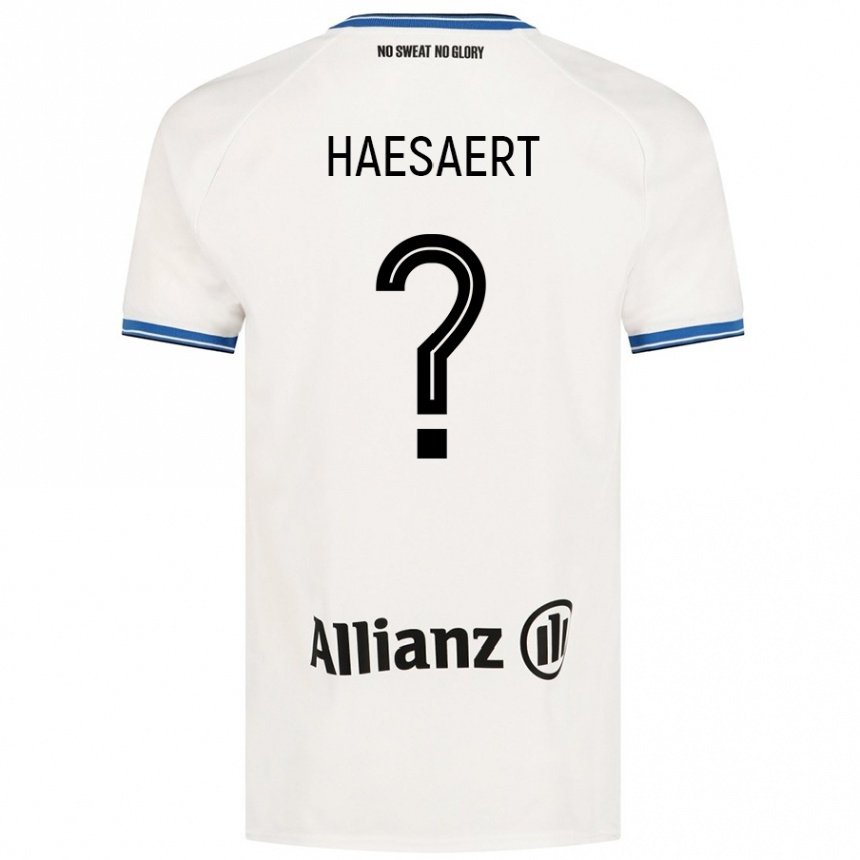 キッズフットボールMateo Haesaert#0白アウェイシャツ2024/25ジャージーユニフォーム