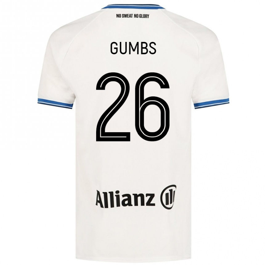 キッズフットボールAisse Gumbs#26白アウェイシャツ2024/25ジャージーユニフォーム