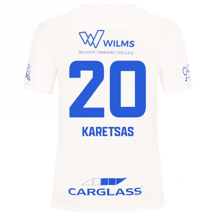 キッズフットボールKonstantinos Karetsas#20白アウェイシャツ2024/25ジャージーユニフォーム