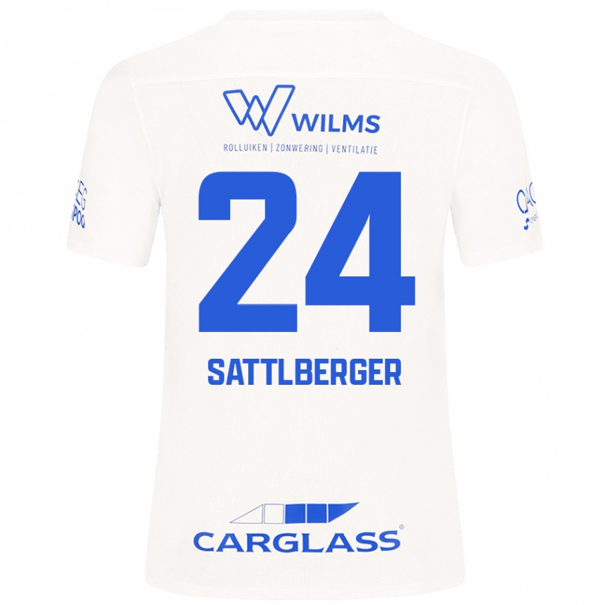 キッズフットボールNikolas Sattlberger#24白アウェイシャツ2024/25ジャージーユニフォーム