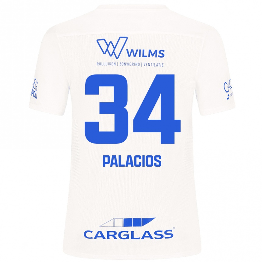 キッズフットボールAdrián Palacios#34白アウェイシャツ2024/25ジャージーユニフォーム