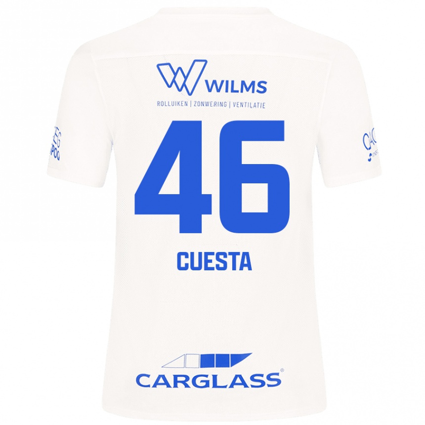 キッズフットボールCarlos Cuesta#46白アウェイシャツ2024/25ジャージーユニフォーム