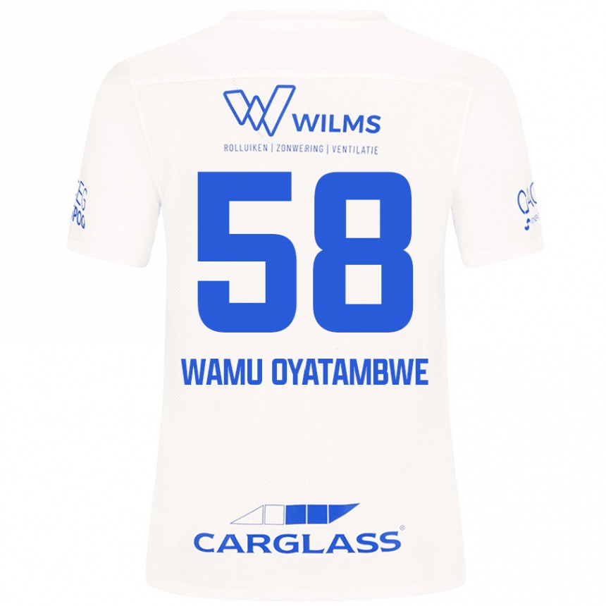 キッズフットボールMatthias Wamu Oyatambwe#58白アウェイシャツ2024/25ジャージーユニフォーム