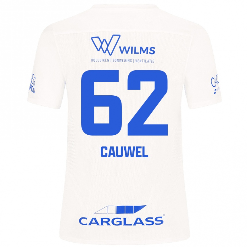 キッズフットボールMichiel Cauwel#62白アウェイシャツ2024/25ジャージーユニフォーム