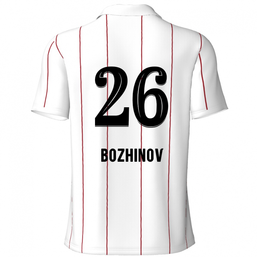 キッズフットボールRosen Bozhinov#26白 黒アウェイシャツ2024/25ジャージーユニフォーム