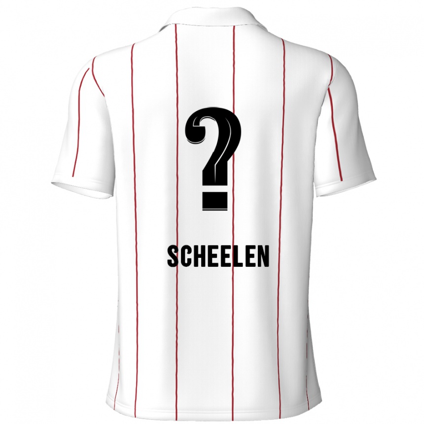 キッズフットボールThijme Scheelen#0白 黒アウェイシャツ2024/25ジャージーユニフォーム