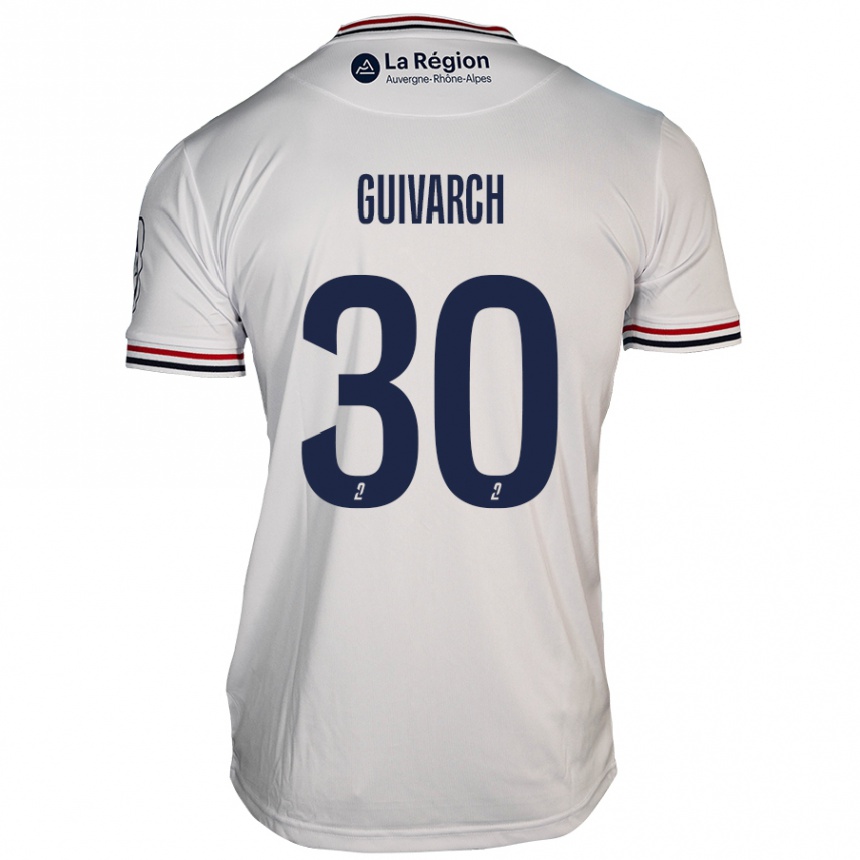 キッズフットボールThéo Guivarch#30白アウェイシャツ2024/25ジャージーユニフォーム