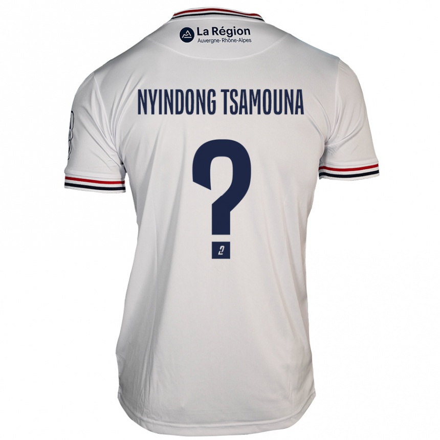 キッズフットボールJean Nyindong Tsamouna#0白アウェイシャツ2024/25ジャージーユニフォーム