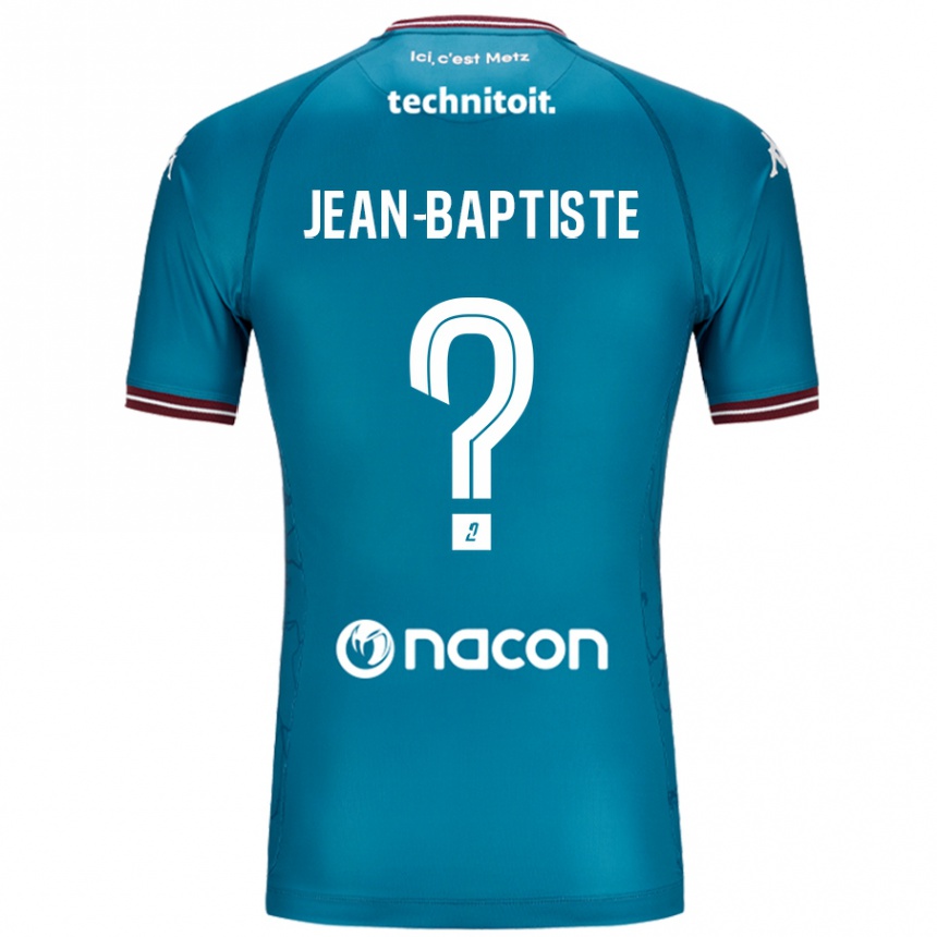 キッズフットボールRomain Jean-Baptiste#0ペトロールブルーアウェイシャツ2024/25ジャージーユニフォーム