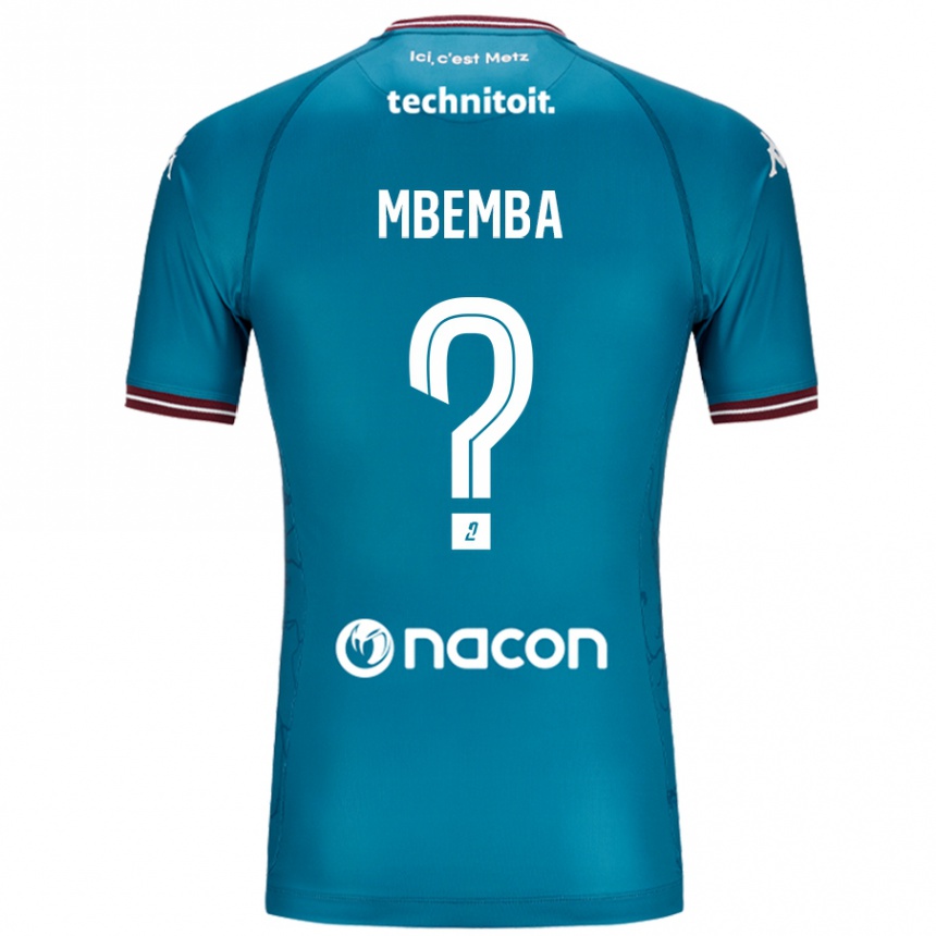 キッズフットボールAbdallah Mbemba#0ペトロールブルーアウェイシャツ2024/25ジャージーユニフォーム