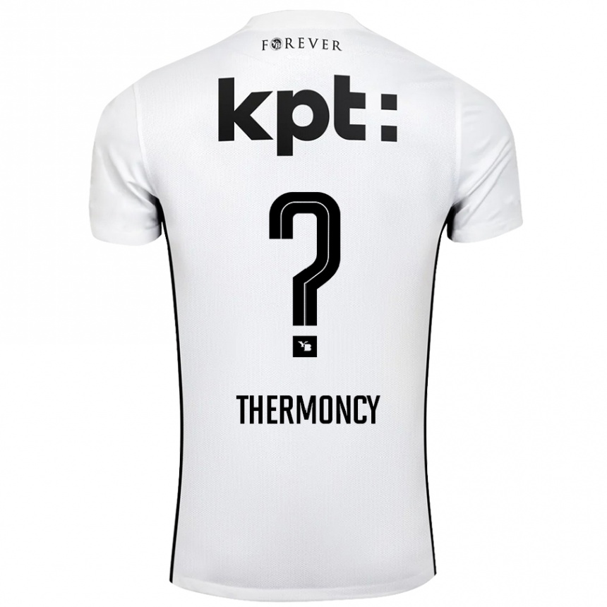 キッズフットボールKeeto Thermoncy#0白 黒アウェイシャツ2024/25ジャージーユニフォーム