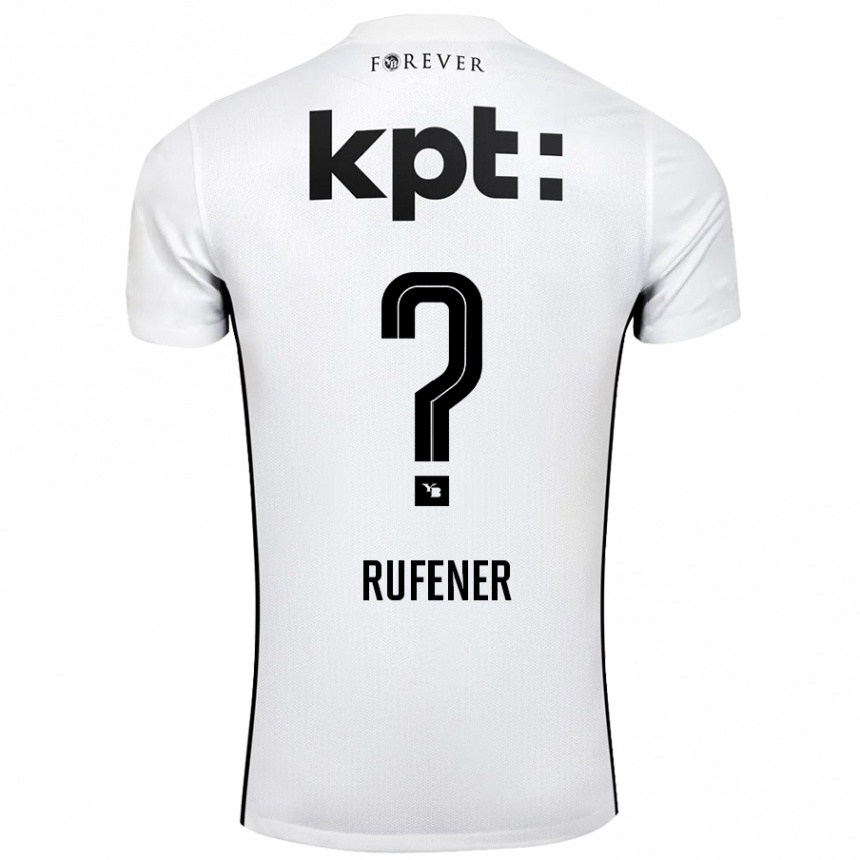 キッズフットボールElio Rufener#0白 黒アウェイシャツ2024/25ジャージーユニフォーム