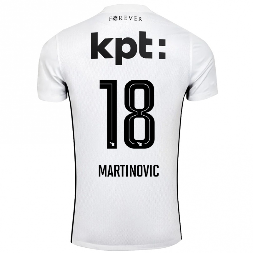 キッズフットボールDenis Martinovic#18白 黒アウェイシャツ2024/25ジャージーユニフォーム