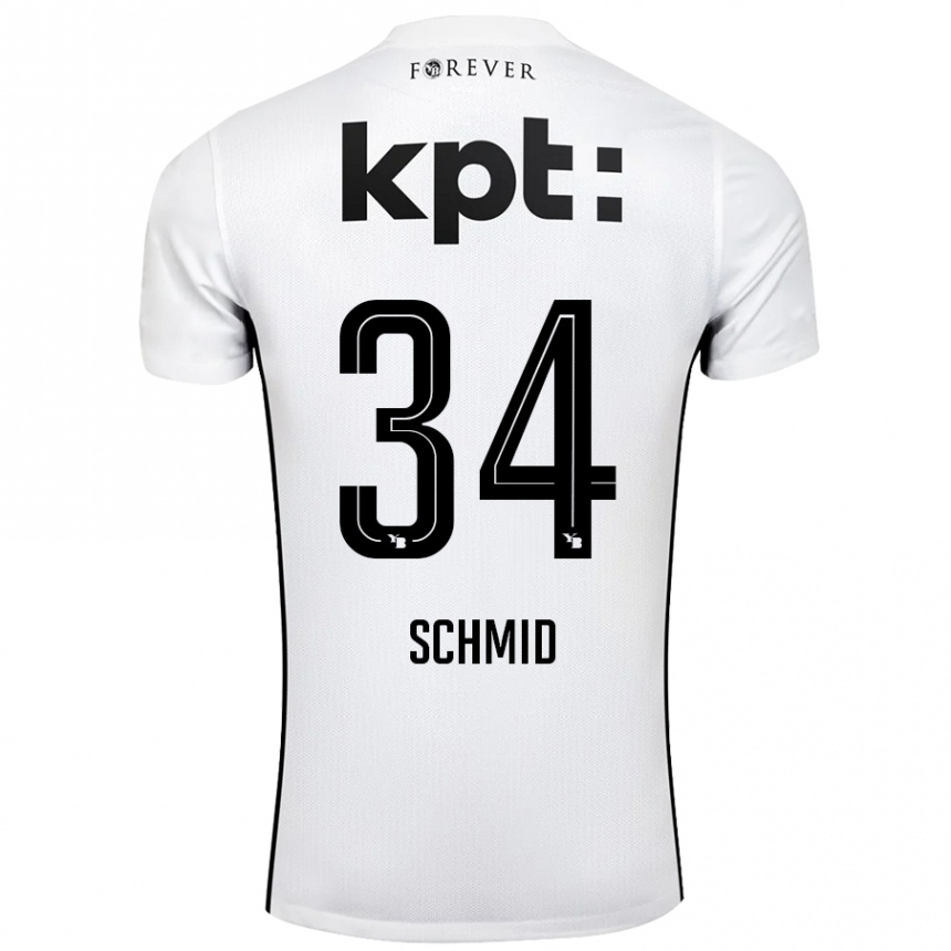 キッズフットボールCéline Schmid#34白 黒アウェイシャツ2024/25ジャージーユニフォーム