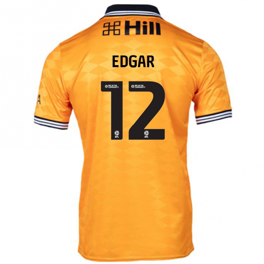 メンズフットボールSammy Edgar#12オレンジホームシャツ2024/25ジャージーユニフォーム