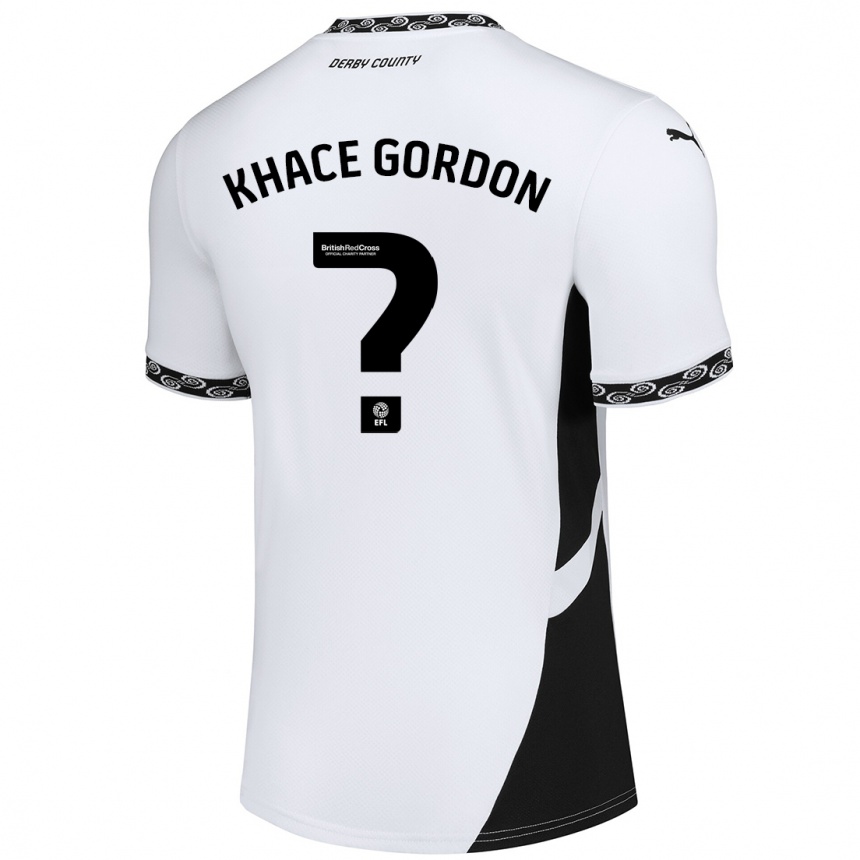 メンズフットボールKhace Gordon#0白 黒ホームシャツ2024/25ジャージーユニフォーム