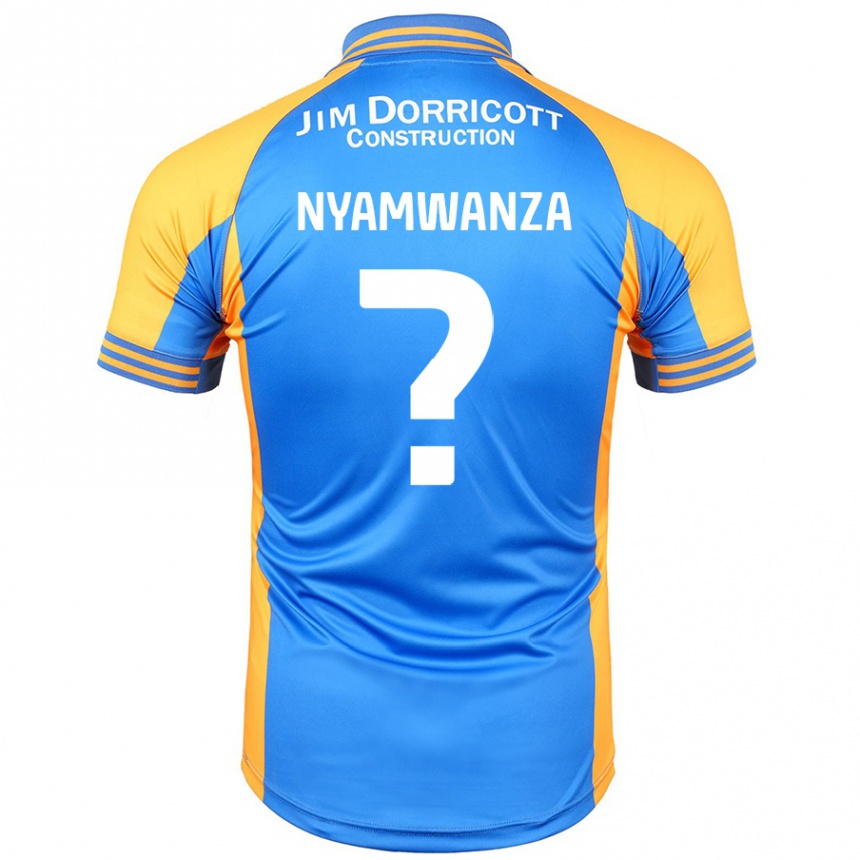 メンズフットボールSimba Nyamwanza#0ブルーアンバーホームシャツ2024/25ジャージーユニフォーム