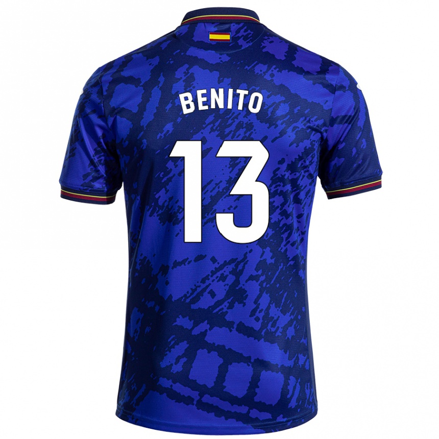 メンズフットボールJorge Benito#13濃い青ホームシャツ2024/25ジャージーユニフォーム