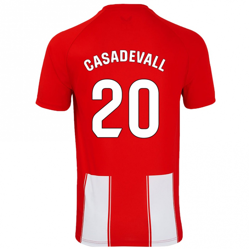 メンズフットボールMarçal Casadevall#20赤 白ホームシャツ2024/25ジャージーユニフォーム