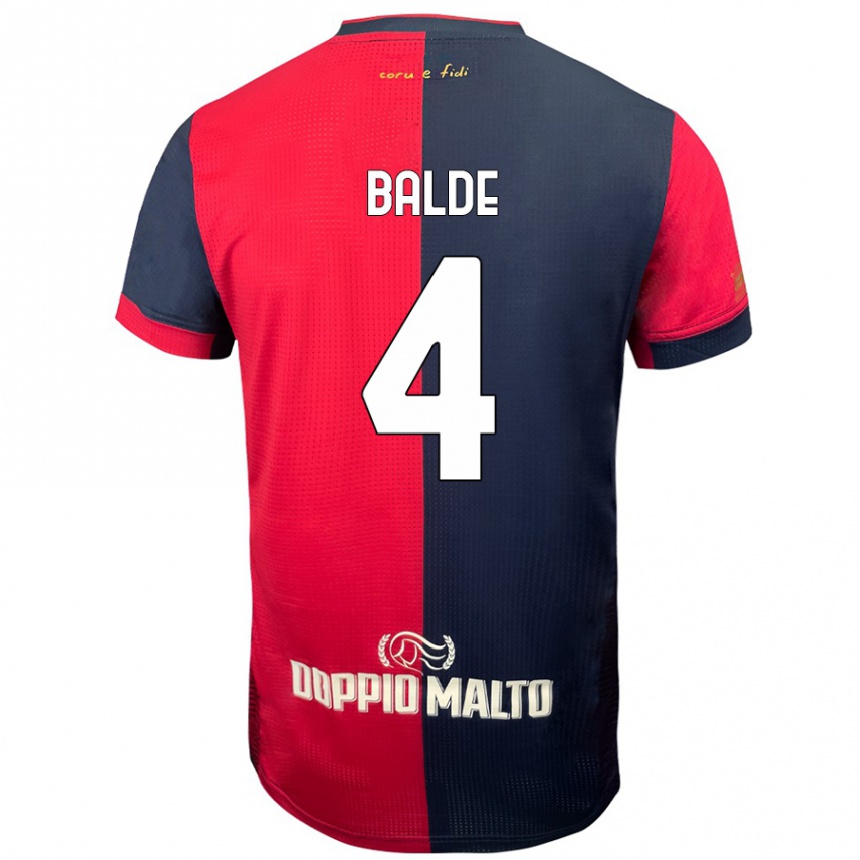 メンズフットボールMamadou Balde#4赤 濃い青ホームシャツ2024/25ジャージーユニフォーム