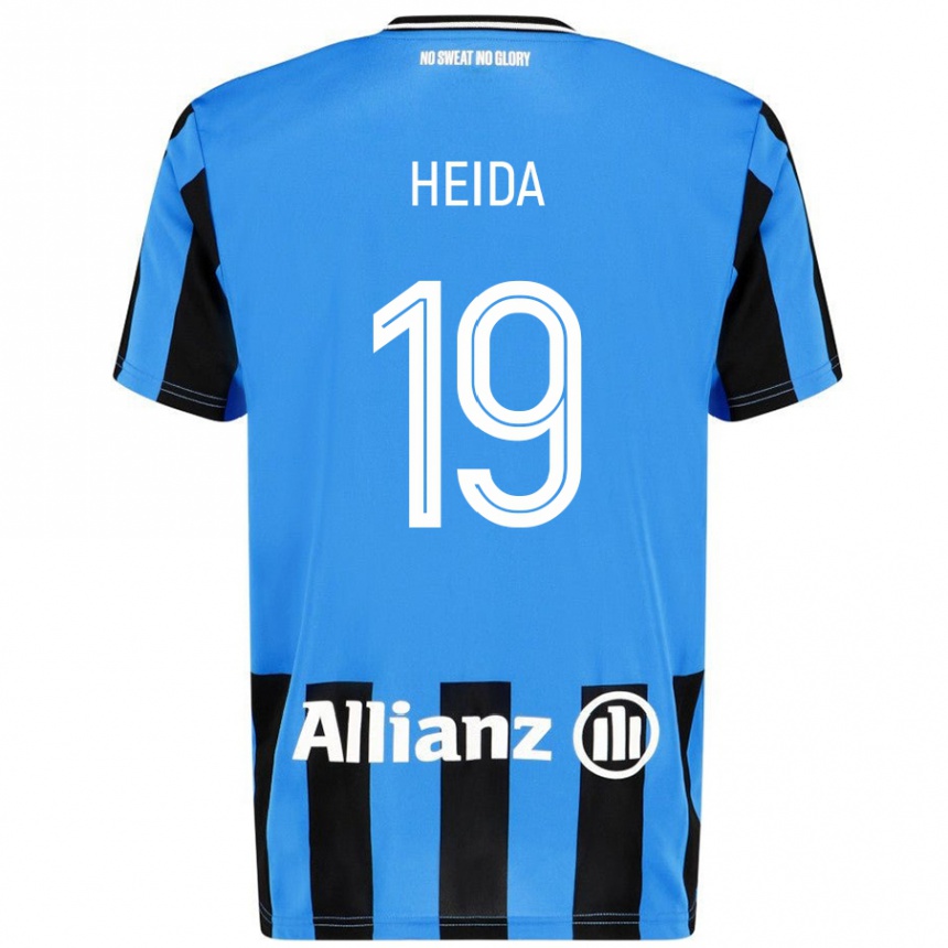 メンズフットボールJade Heida#19スカイブルー ブラックホームシャツ2024/25ジャージーユニフォーム