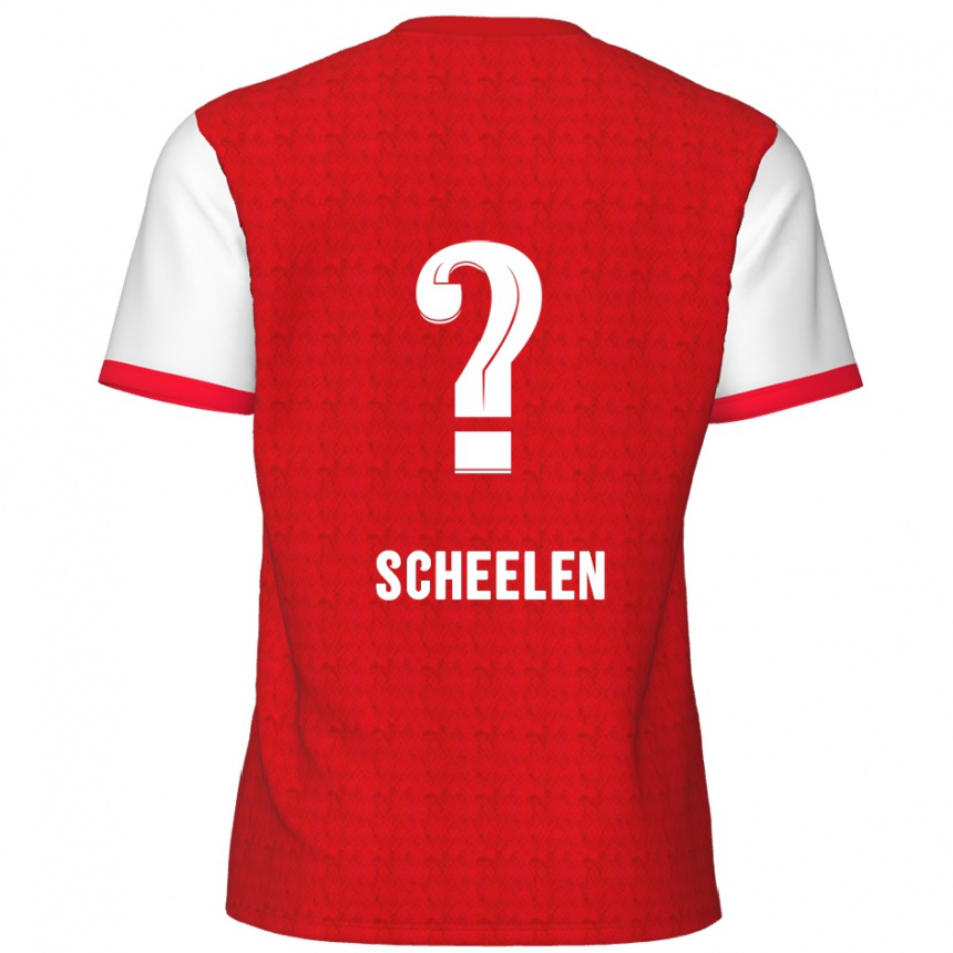 メンズフットボールThijme Scheelen#0赤 白ホームシャツ2024/25ジャージーユニフォーム