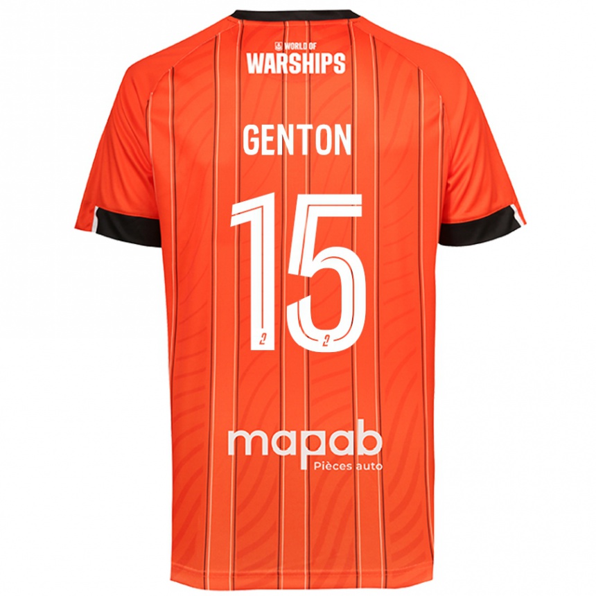 メンズフットボールEnzo Genton#15オレンジホームシャツ2024/25ジャージーユニフォーム