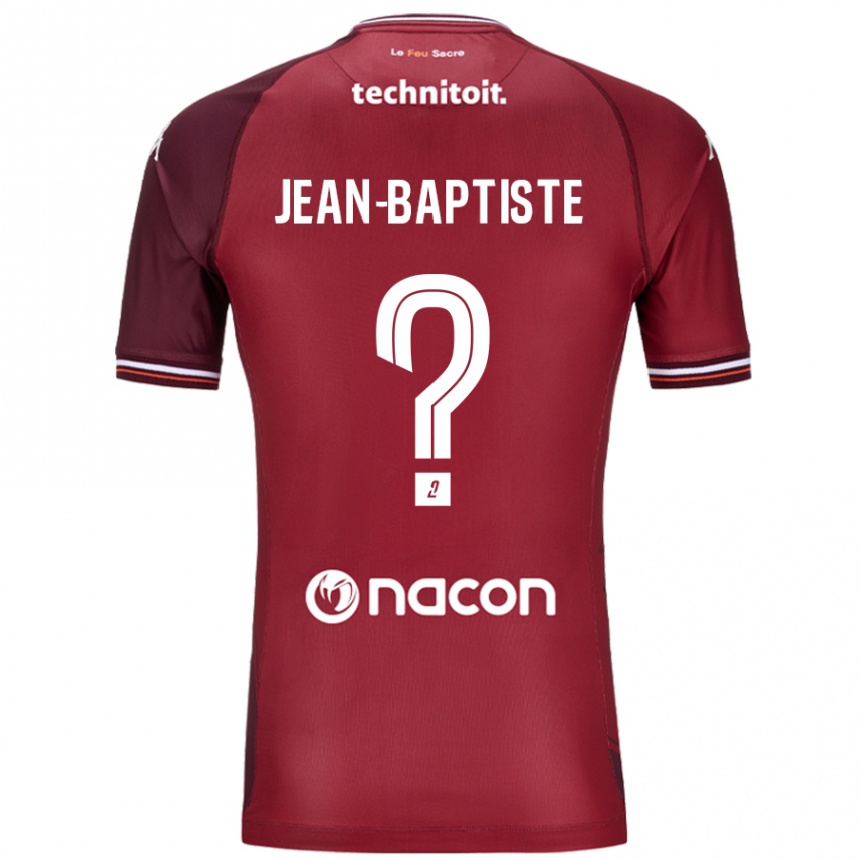 メンズフットボールRomain Jean-Baptiste#0レッドグレネードホームシャツ2024/25ジャージーユニフォーム