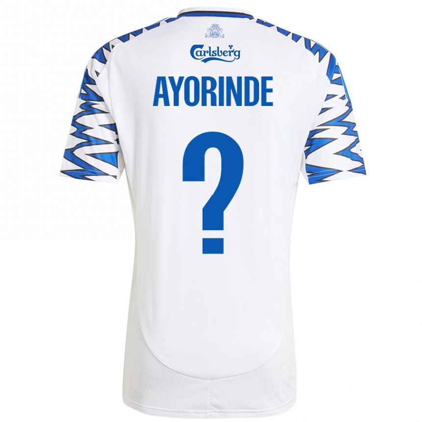 メンズフットボールNoah Ayorinde#0白 空 青ホームシャツ2024/25ジャージーユニフォーム