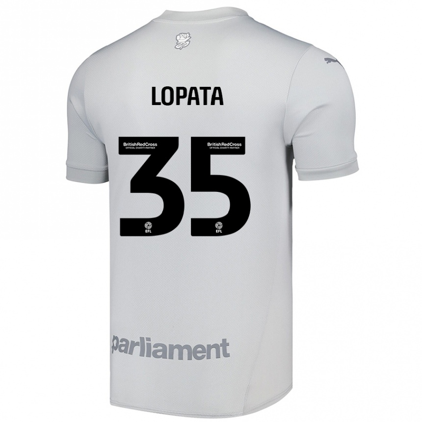 メンズフットボールKacper Lopata#35シルバーグレーアウェイシャツ2024/25ジャージーユニフォーム