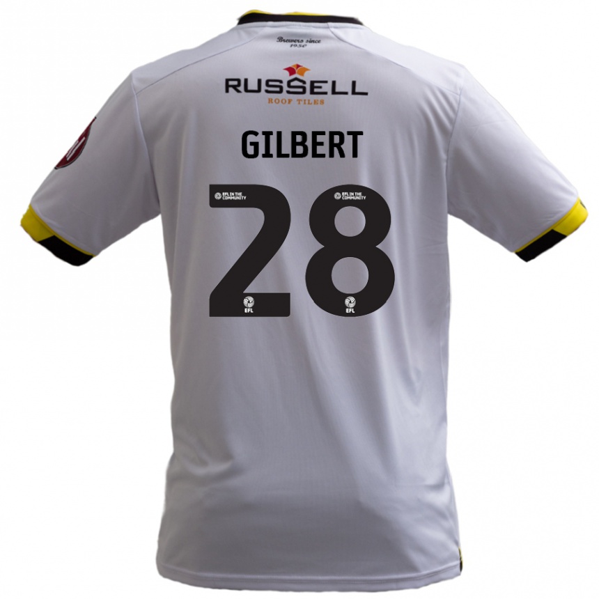 メンズフットボールCameron Gilbert#28白アウェイシャツ2024/25ジャージーユニフォーム