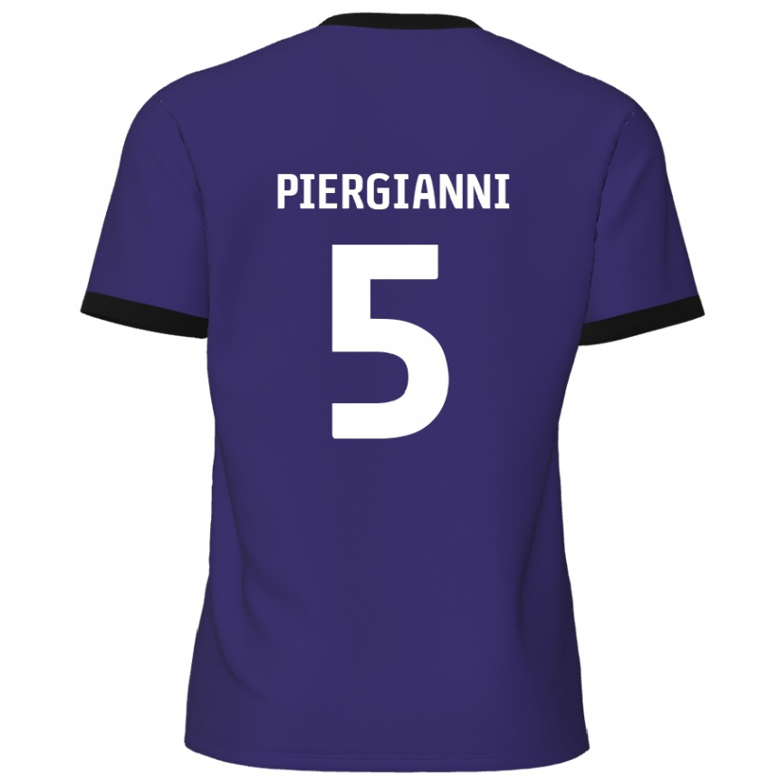 メンズフットボールCarl Piergianni#5紫アウェイシャツ2024/25ジャージーユニフォーム