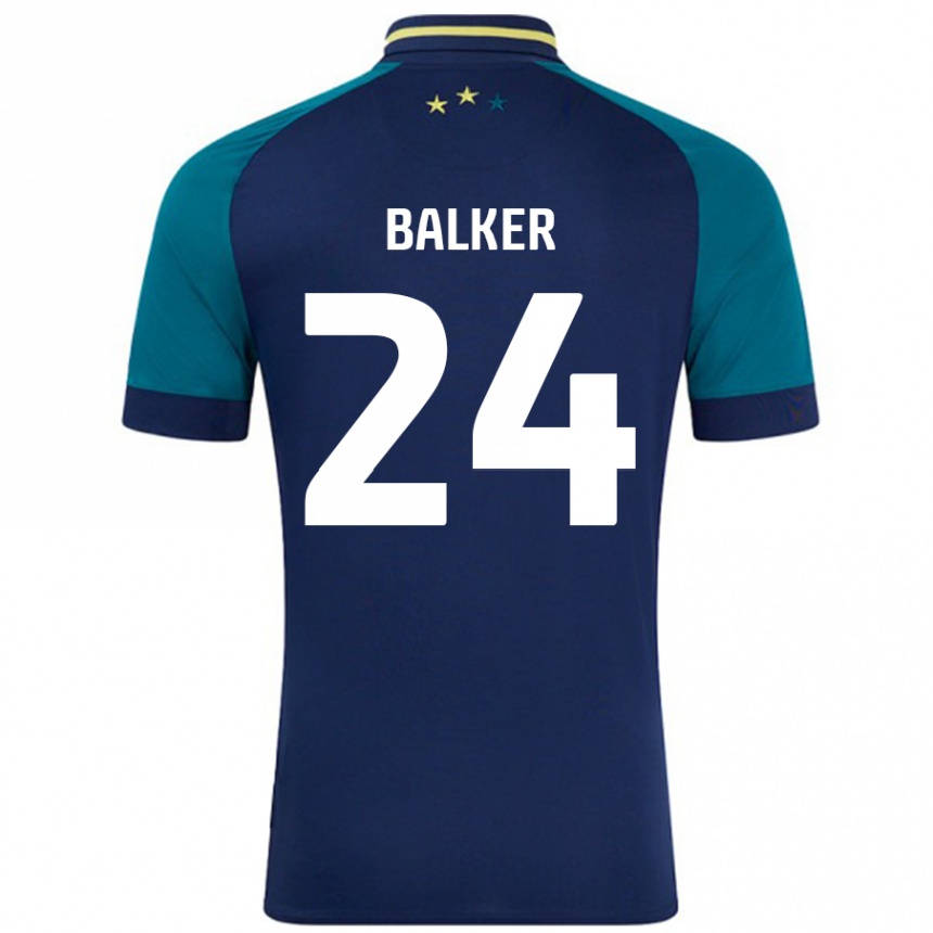 メンズフットボールRadinio Balker#24ネイビー ダークグリーンアウェイシャツ2024/25ジャージーユニフォーム