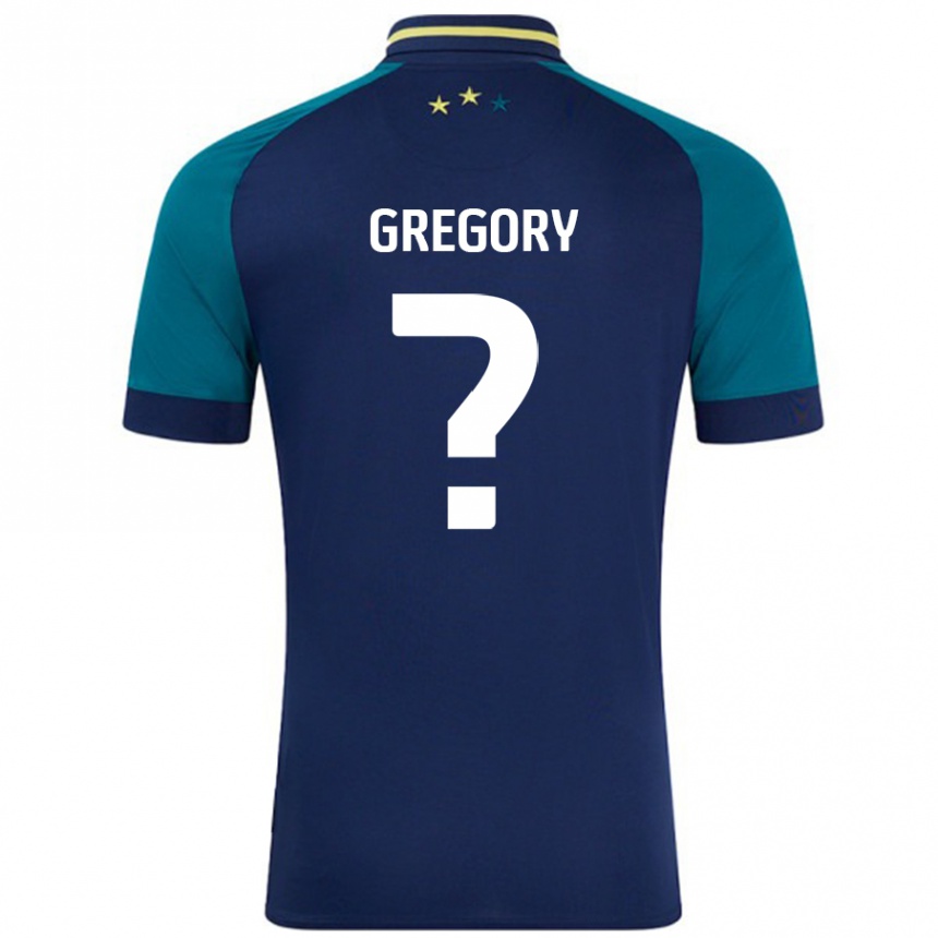 メンズフットボールAnthony Gregory#0ネイビー ダークグリーンアウェイシャツ2024/25ジャージーユニフォーム