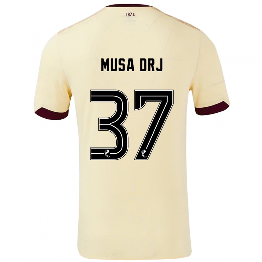 メンズフットボールMusa Drammeh#37クリームバーガンディアウェイシャツ2024/25ジャージーユニフォーム