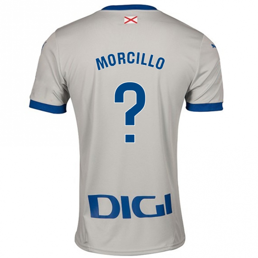 メンズフットボールDiego Morcillo#0ライトグレーアウェイシャツ2024/25ジャージーユニフォーム