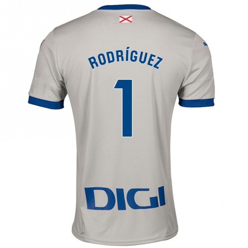 メンズフットボールAdrián Rodríguez#1ライトグレーアウェイシャツ2024/25ジャージーユニフォーム