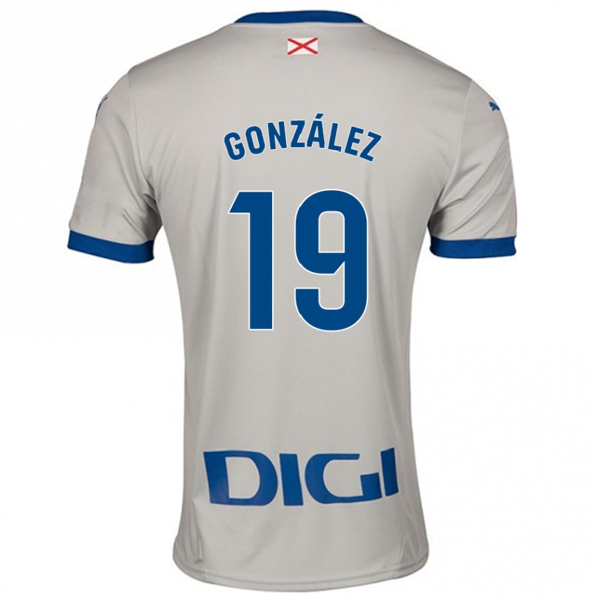 メンズフットボールAimar González#19ライトグレーアウェイシャツ2024/25ジャージーユニフォーム