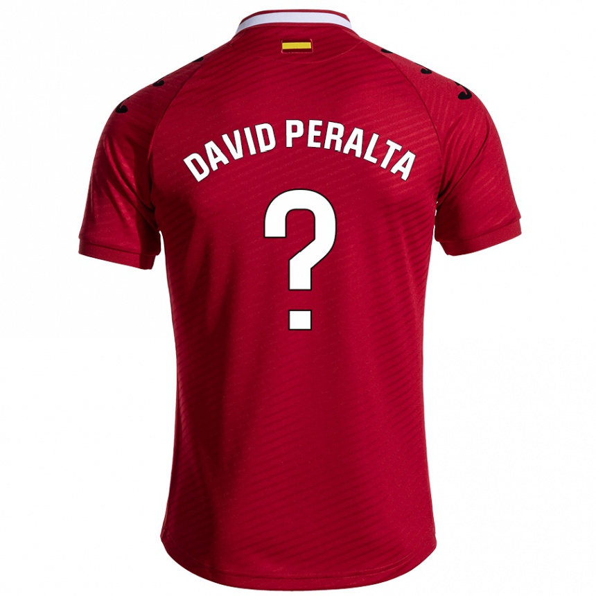 メンズフットボールJuan David Peralta#0ダークレッドアウェイシャツ2024/25ジャージーユニフォーム