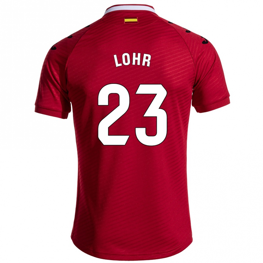 メンズフットボールLuca Lohr#23ダークレッドアウェイシャツ2024/25ジャージーユニフォーム