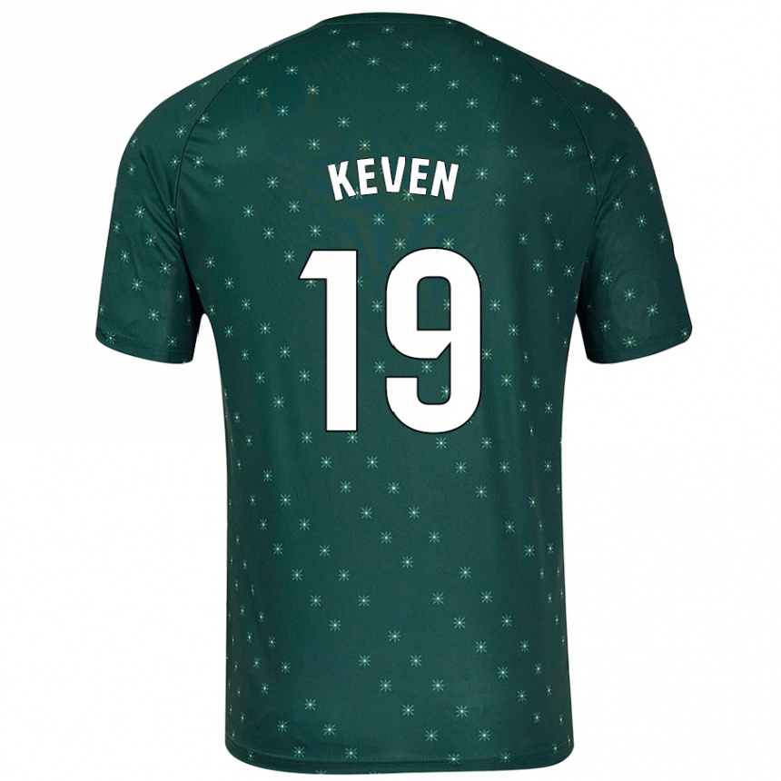 メンズフットボールKeven#19ダークグリーンアウェイシャツ2024/25ジャージーユニフォーム