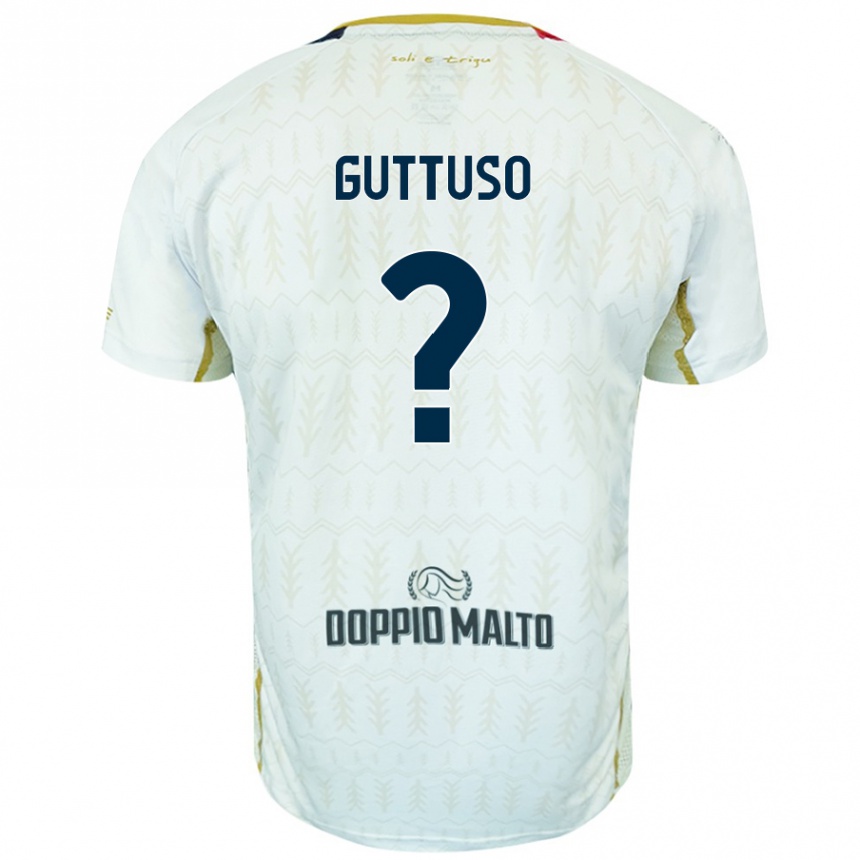 メンズフットボールIacopo Guttuso#0白アウェイシャツ2024/25ジャージーユニフォーム