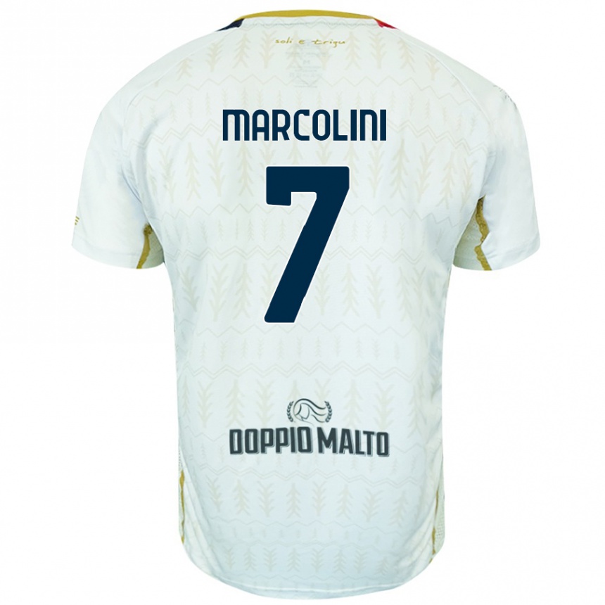 メンズフットボールDiego Marcolini#7白アウェイシャツ2024/25ジャージーユニフォーム