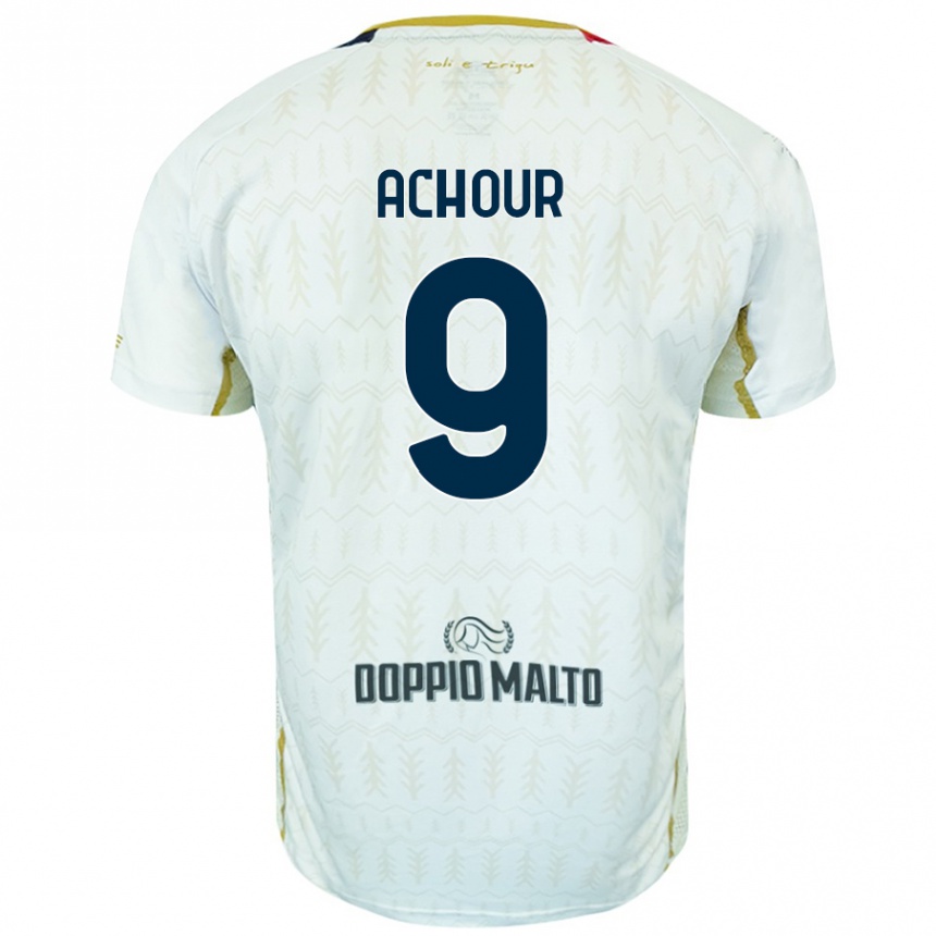 メンズフットボールSofiane Achour#9白アウェイシャツ2024/25ジャージーユニフォーム