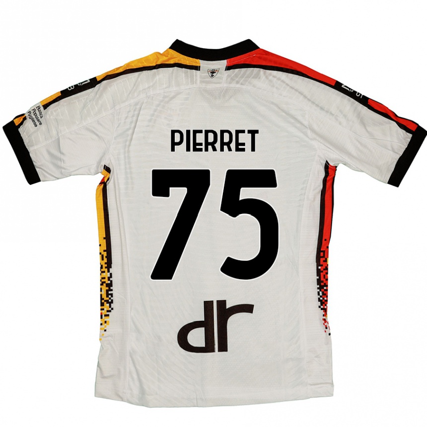 メンズフットボールBalthazar Pierret#75白 黒アウェイシャツ2024/25ジャージーユニフォーム