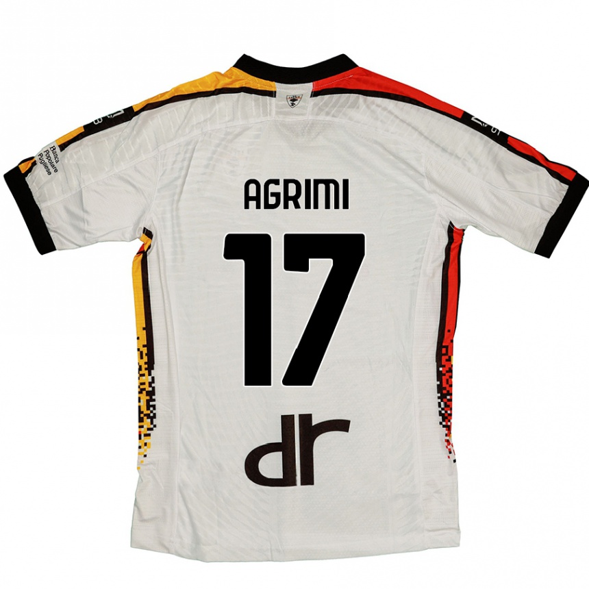 メンズフットボールMatteo Agrimi#17白 黒アウェイシャツ2024/25ジャージーユニフォーム