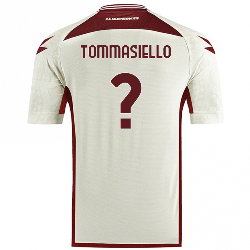 メンズフットボールFrancesco Tommasiello#0クリームカラーアウェイシャツ2024/25ジャージーユニフォーム