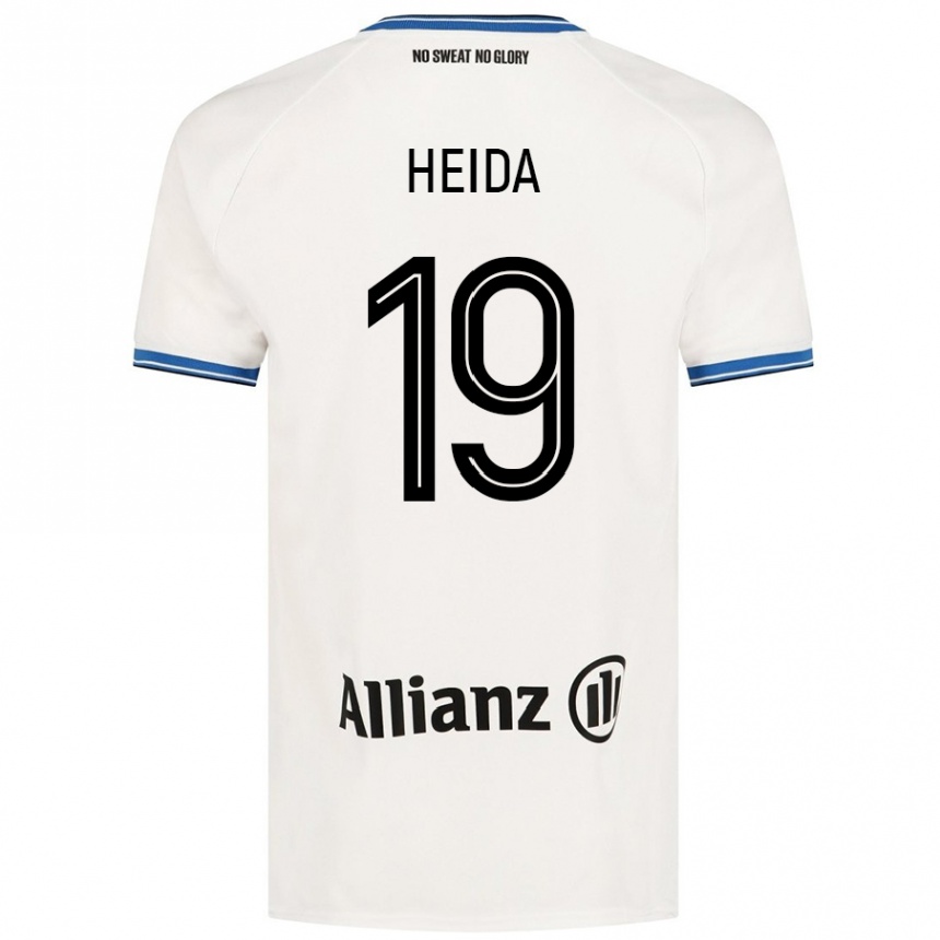 メンズフットボールJade Heida#19白アウェイシャツ2024/25ジャージーユニフォーム